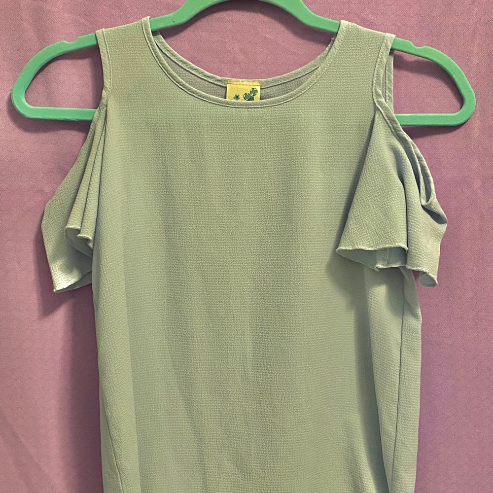 Sky Blue Off the Shoulder Shirt